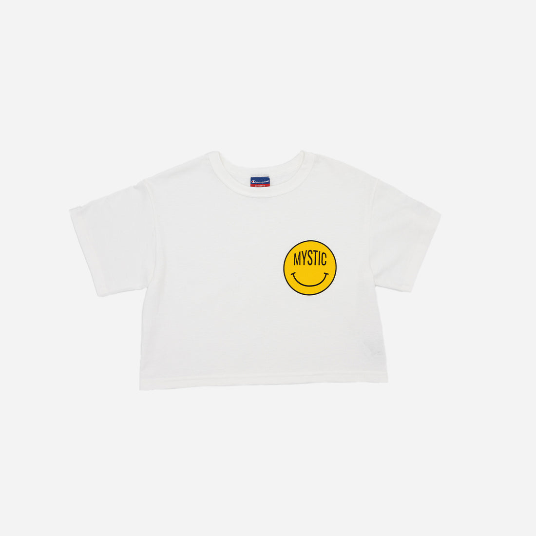 Mystic Smiley Cropped Tee in White