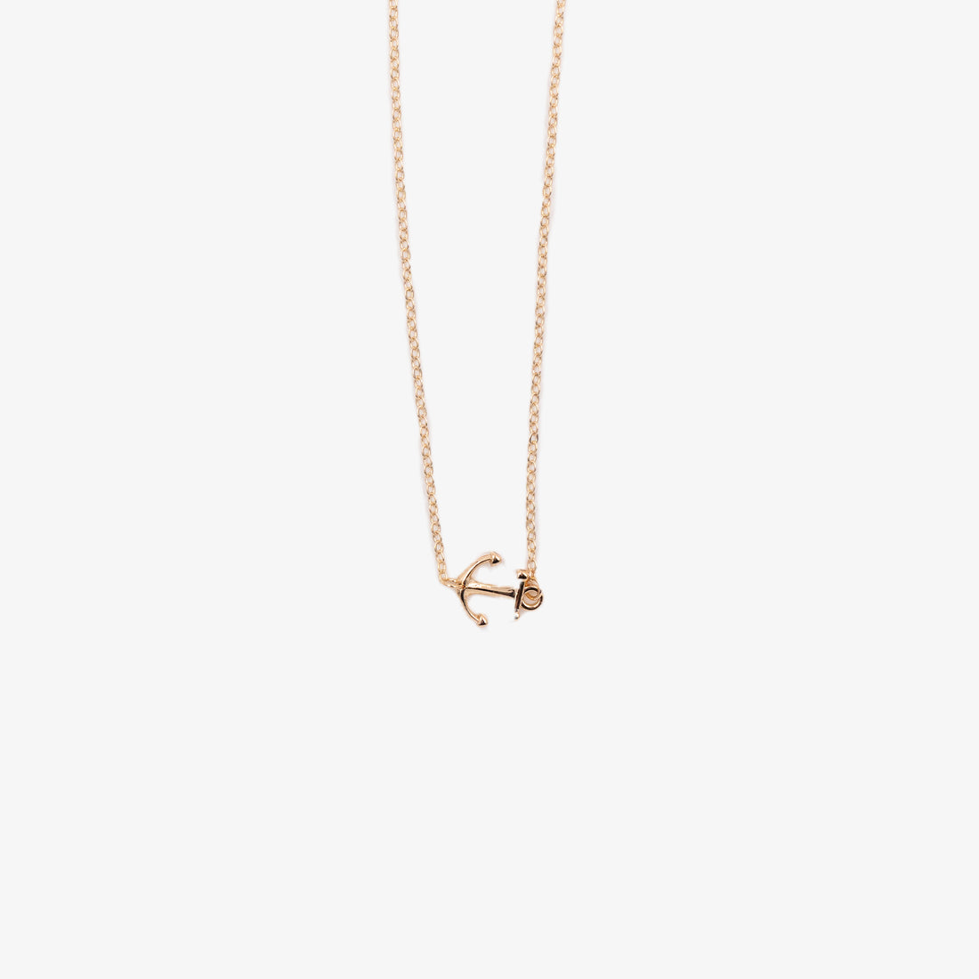 Delicate Chain Necklace with Sideways Anchor
