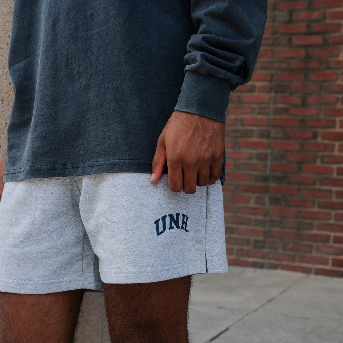UNH Cotton Gym Shorts - Oxford Grey