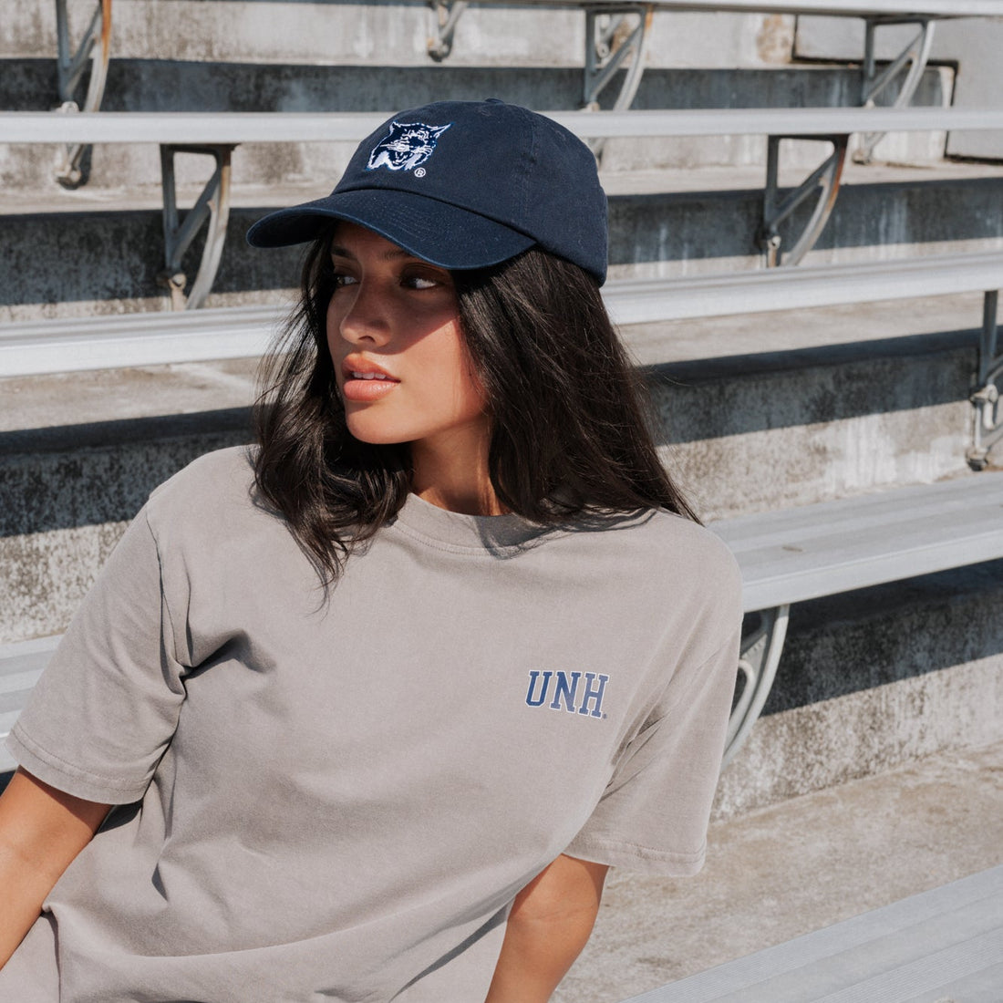 UNH Wildcat Short Sleeve T-Shirt - Washed Grey