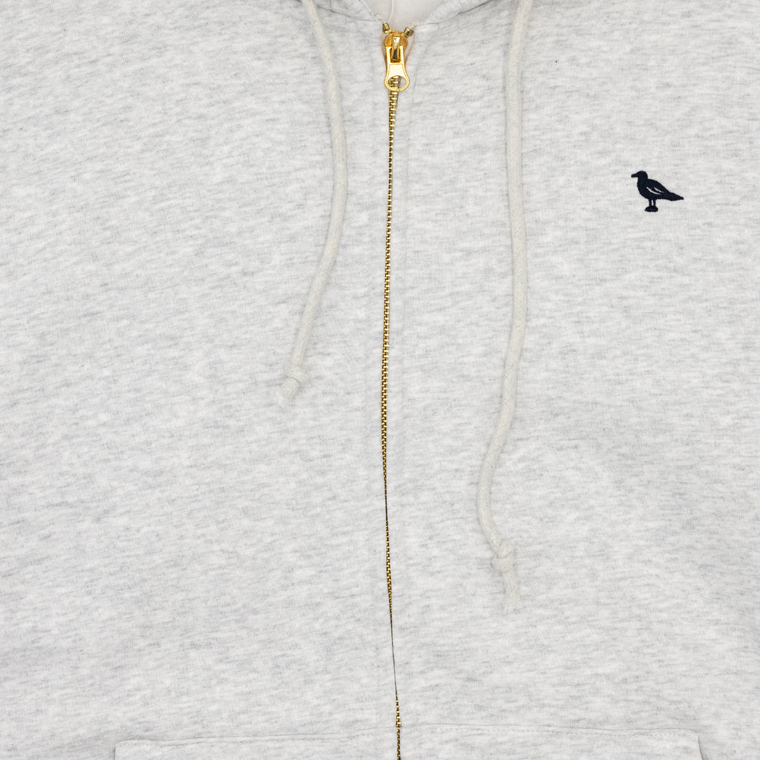 Just Mystic Logo Zip Hoodie in Silver Grey