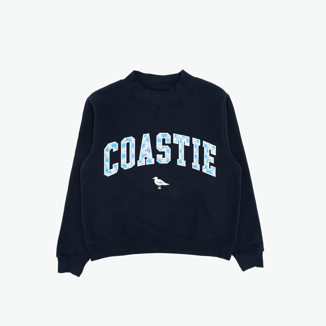Coastie Floral Mockneck - Navy