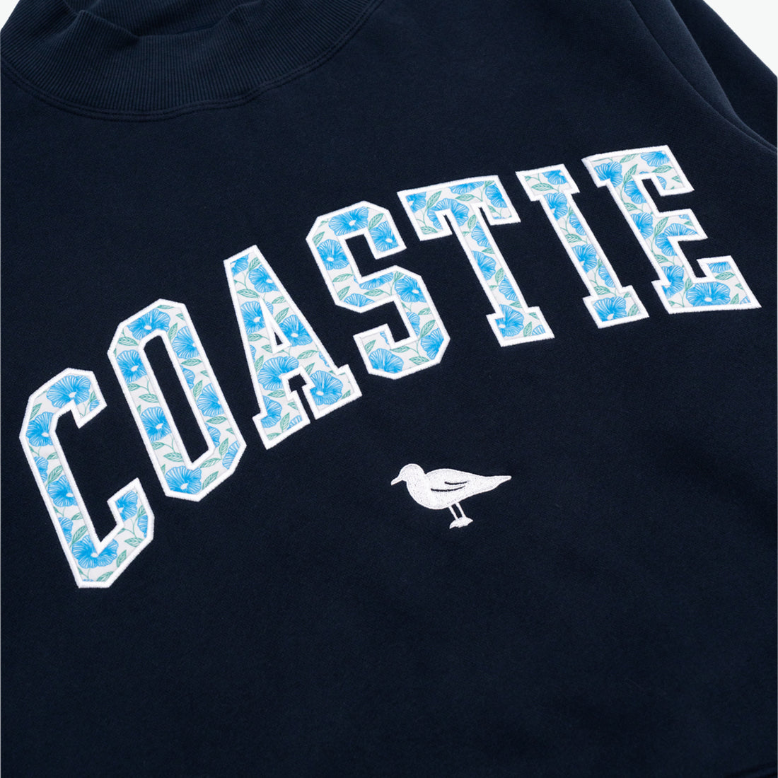 Coastie Floral Mockneck - Navy