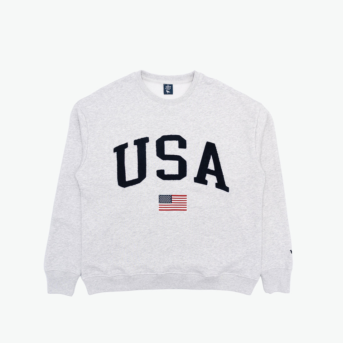 USA Chenille Crewneck - Silver Grey