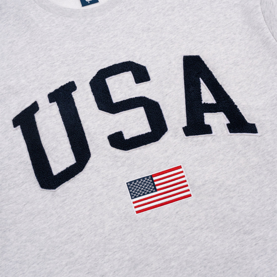 USA Chenille Crewneck - Silver Grey