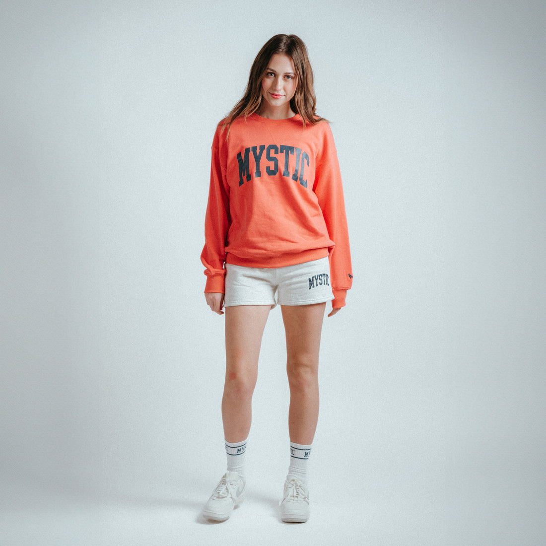 Mystic Crewneck in Coral Red
