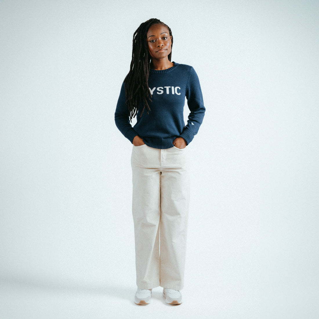 Mystic Women’s Intarsia Knit Sweater in Navy