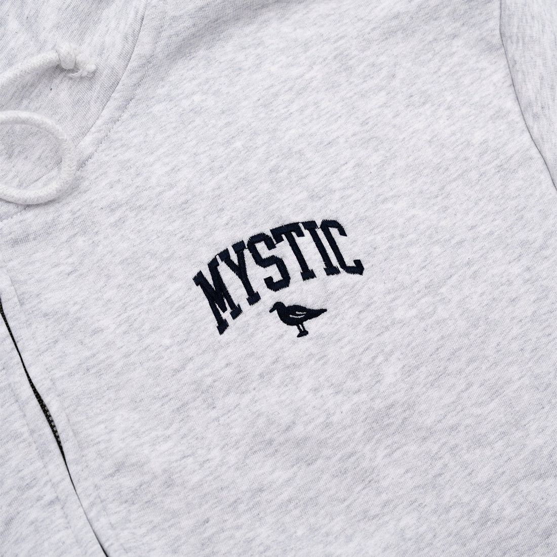 Mystic Embroidered Zip Hoodie - Silver Grey