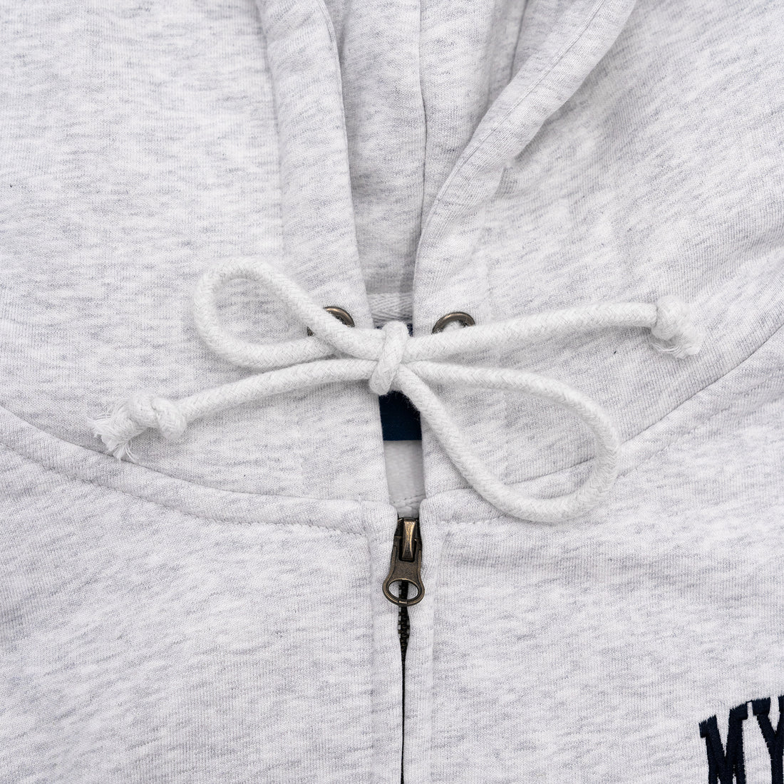 Mystic Embroidered Zip Hoodie - Silver Grey