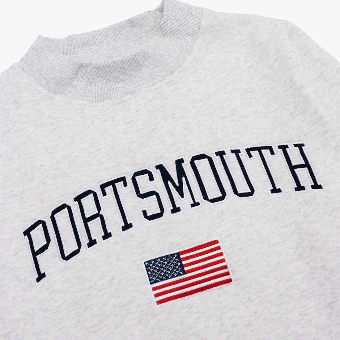 Portsmouth USA Flag Mockneck - Silver Grey