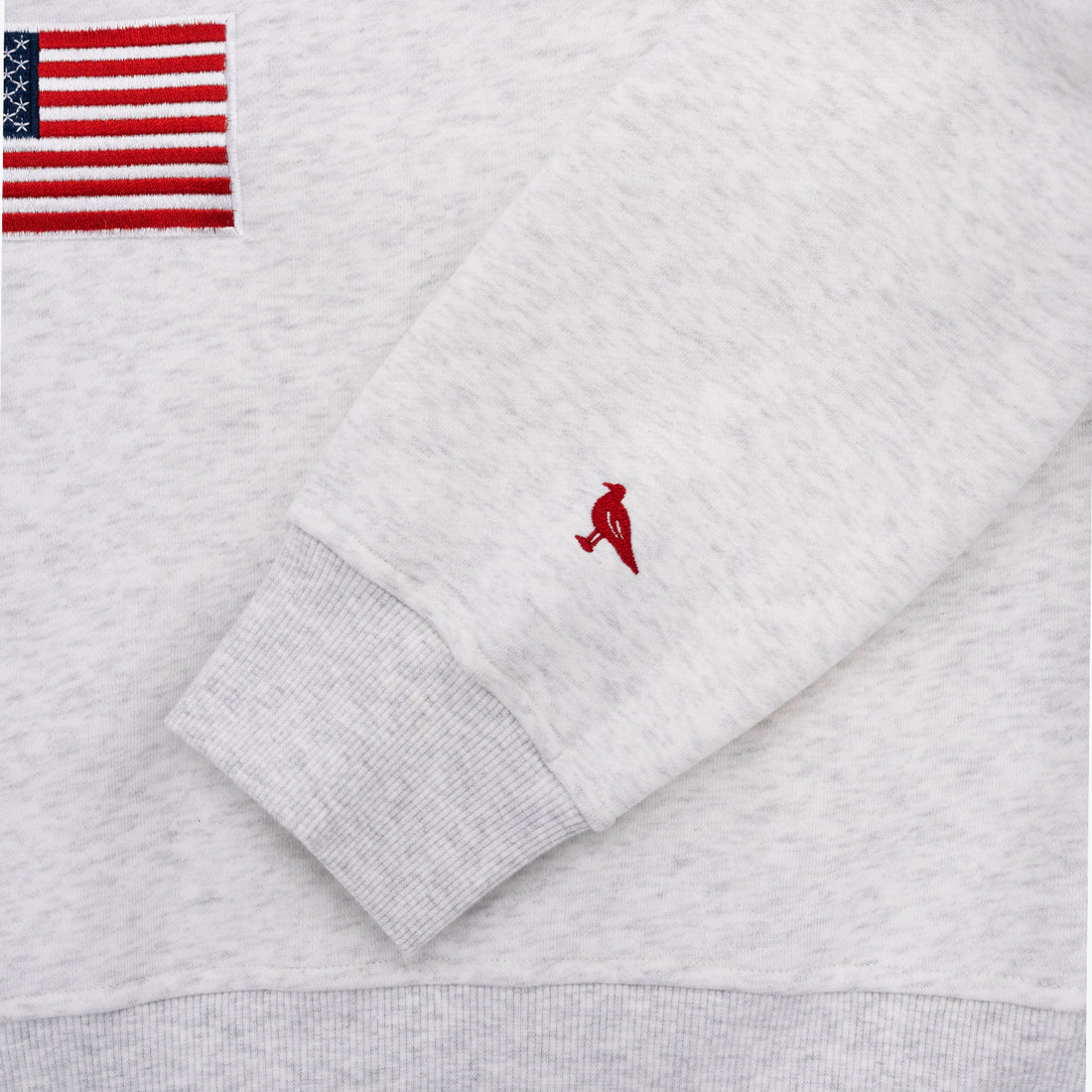Portsmouth USA Flag Mockneck - Silver Grey