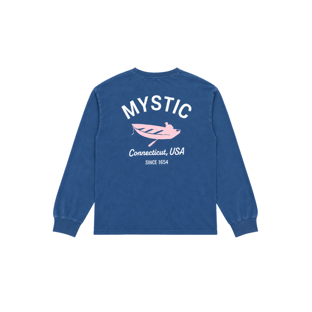 Mystic Dory Boat Long-Sleeve T-Shirt - Washed Blue