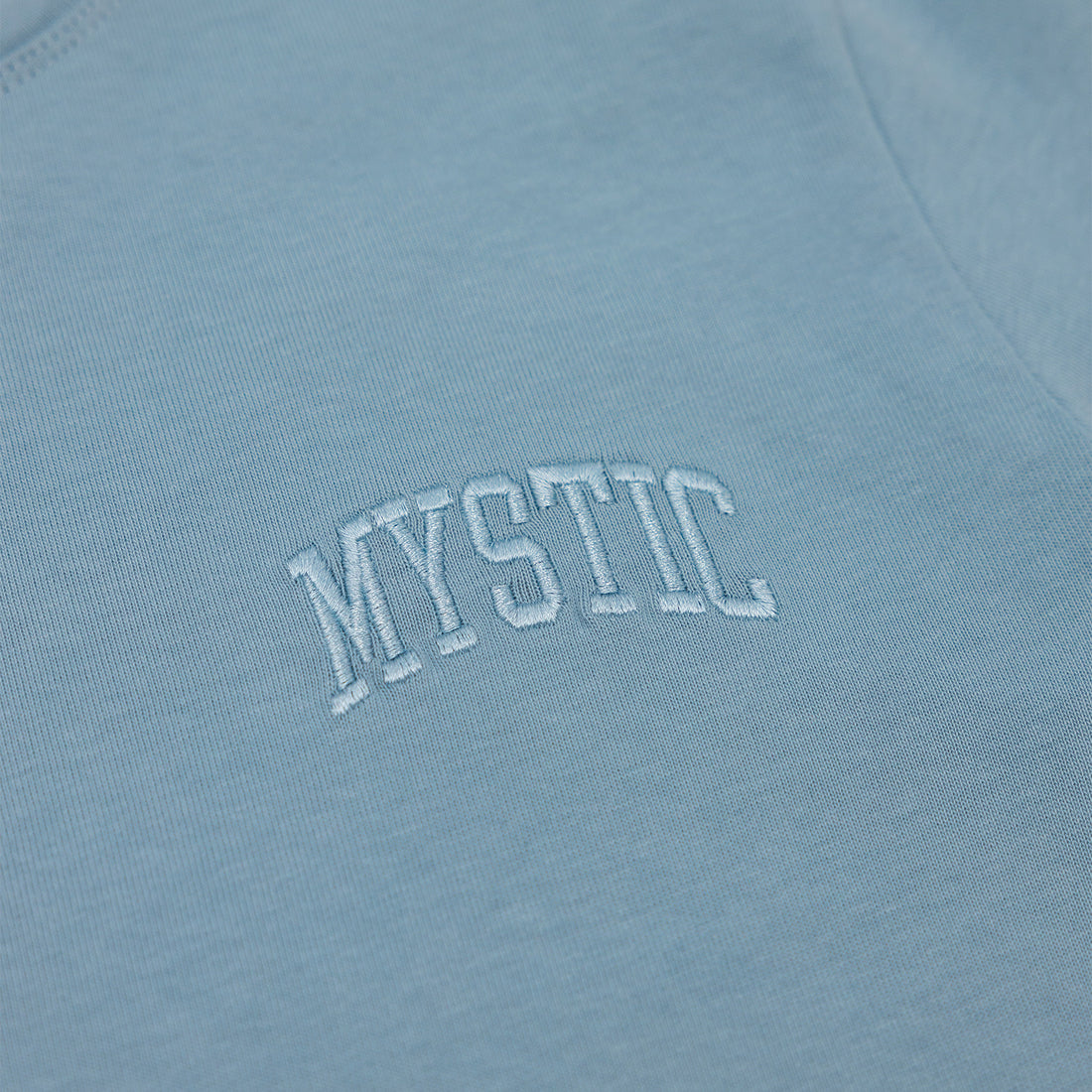 Mystic Embroidered Heavyweight Tonal T-Shirt in Light Blue