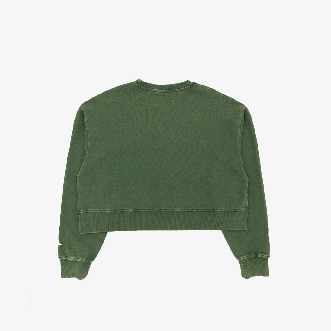 Mystic Crop Crewneck in Washed Green