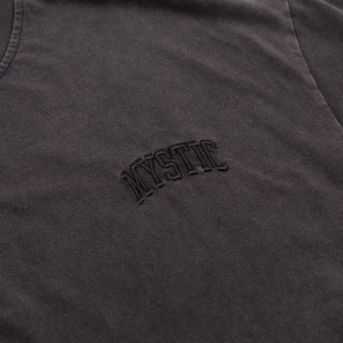 Mystic Embroidered Tonal T-Shirt in Dark Washed Grey