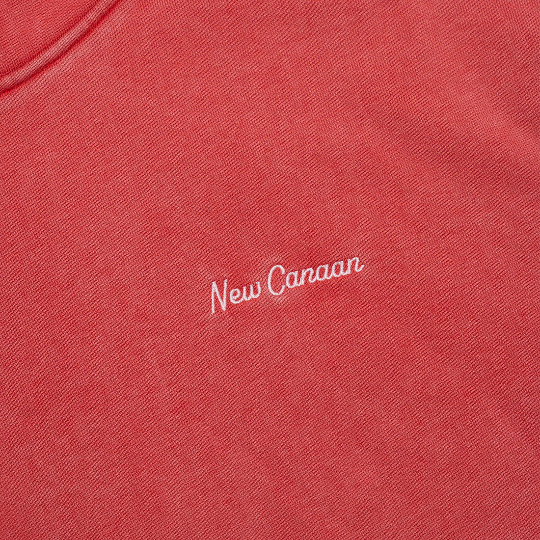 New Canaan Script Hoodie in Washed Red