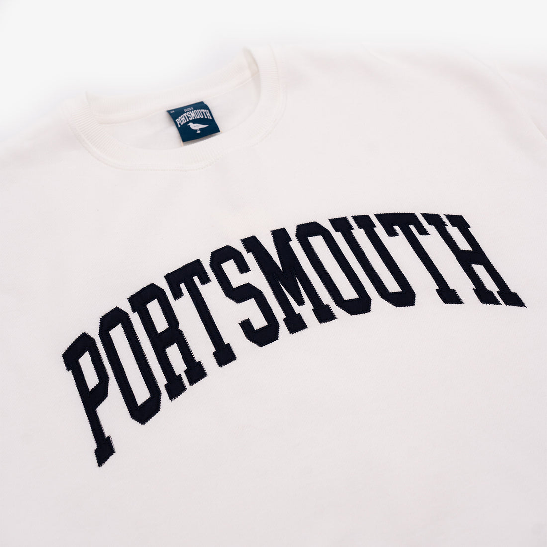 Portsmouth Embroidered Crewneck in Oyster White