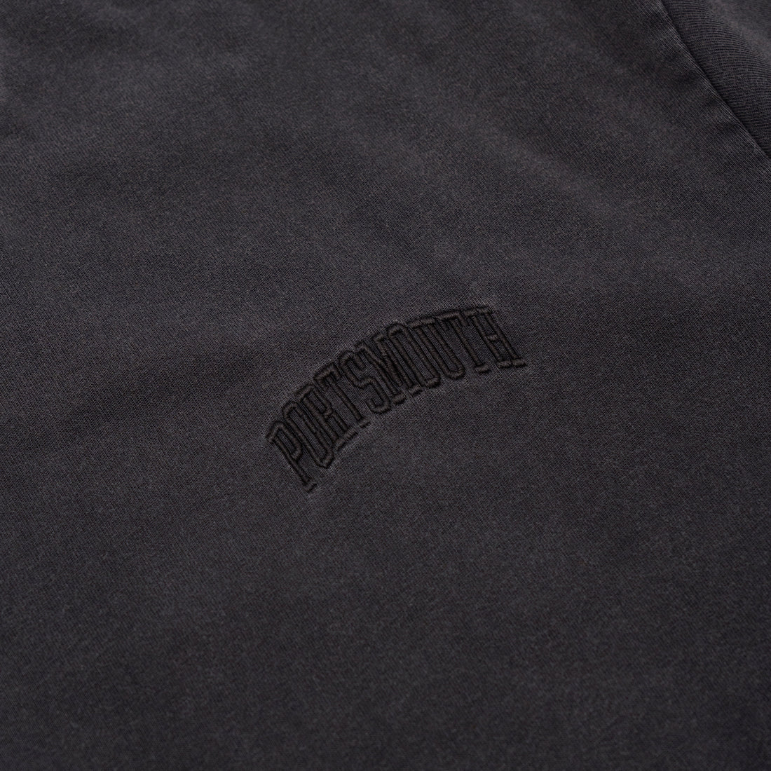 Portsmouth Embroidered Tonal T-Shirt in Dark Washed Grey