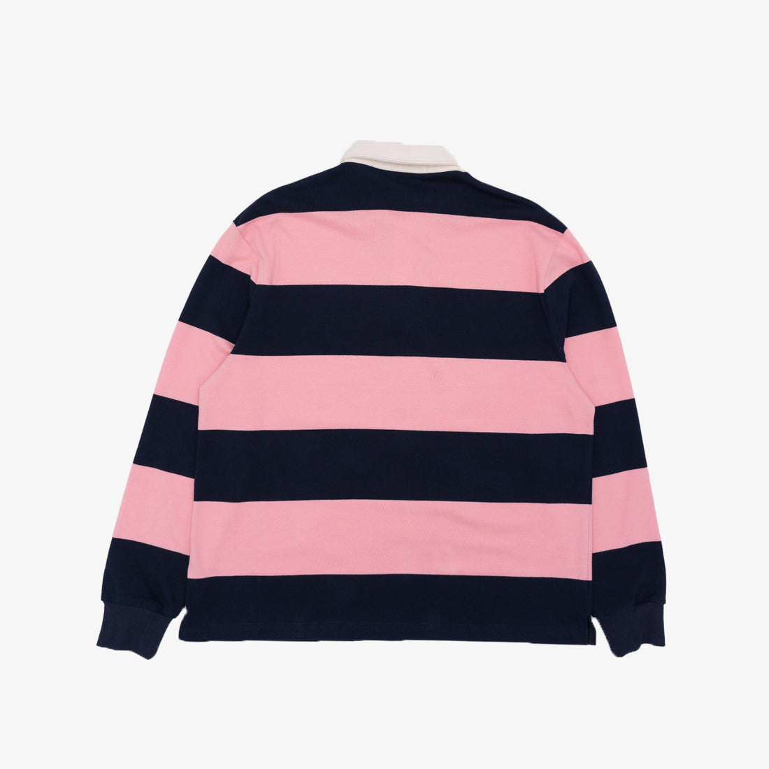 Classic Striped Rugby Shirt in Pink and Navy