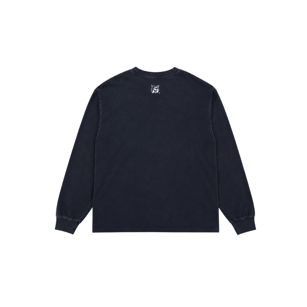 UNH Vintage Wildcat Long Sleeve T-Shirt – Washed Navy