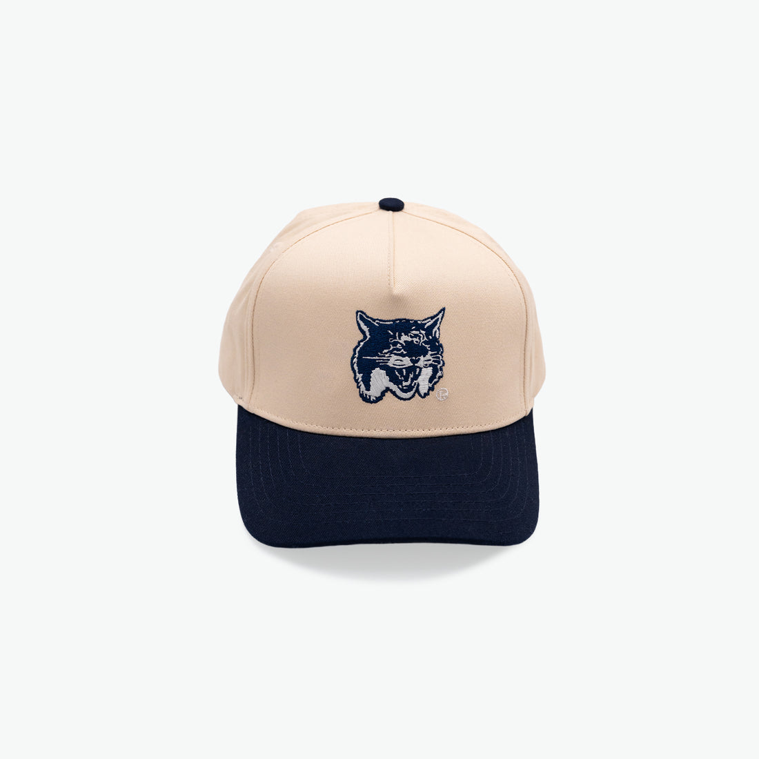UNH Vintage Wildcat Structured Hat - Cream/Navy